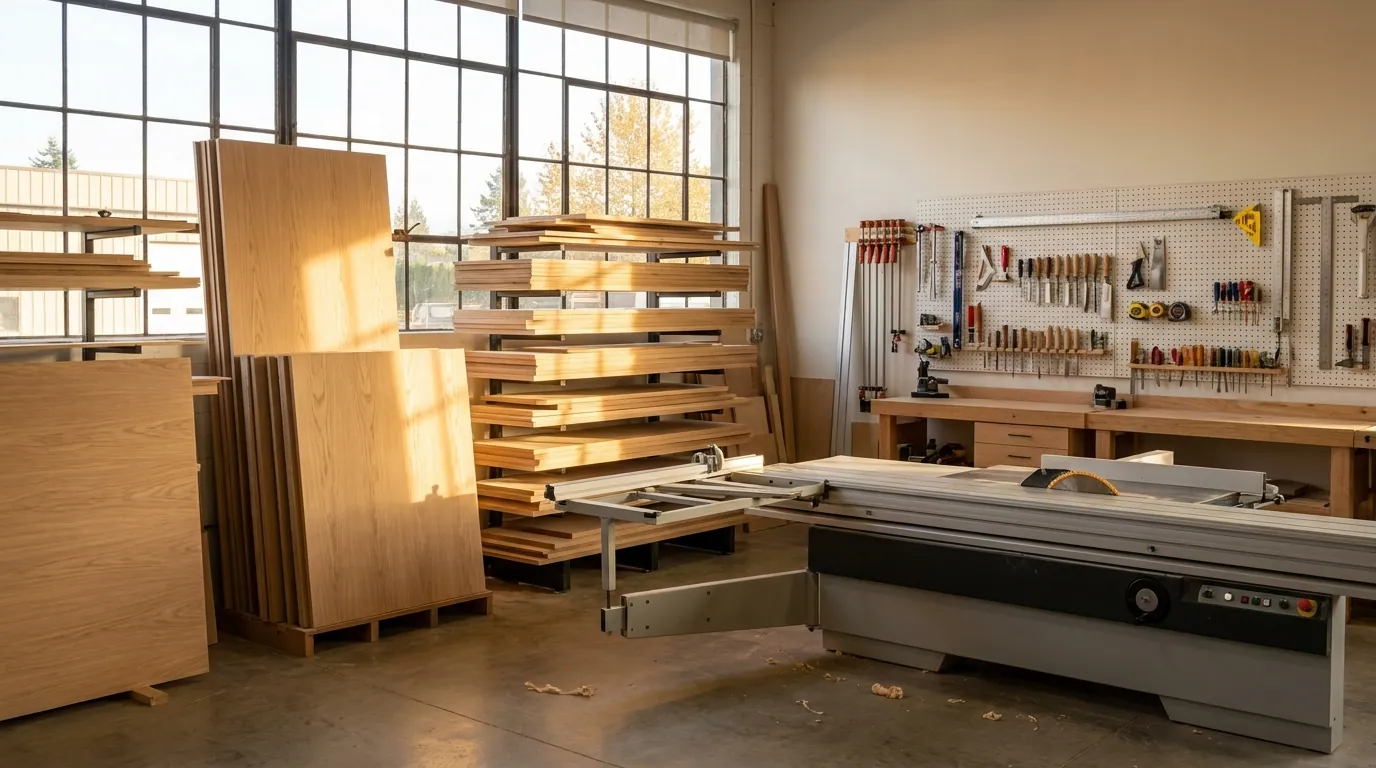 Closets Plus cabinetry workshop in Chilliwack, BC where custom closets are built in-house
